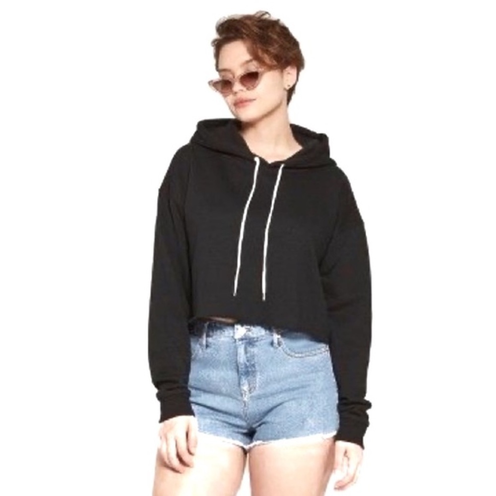 Wild Fable Cropped Black Hoodie Size XXL